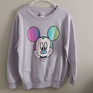 Disney Lilac Sweatshirt with Rainbow Mickey Graphic